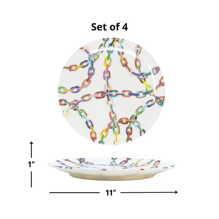 Chain Link 11" Dinner Plate Set of 4