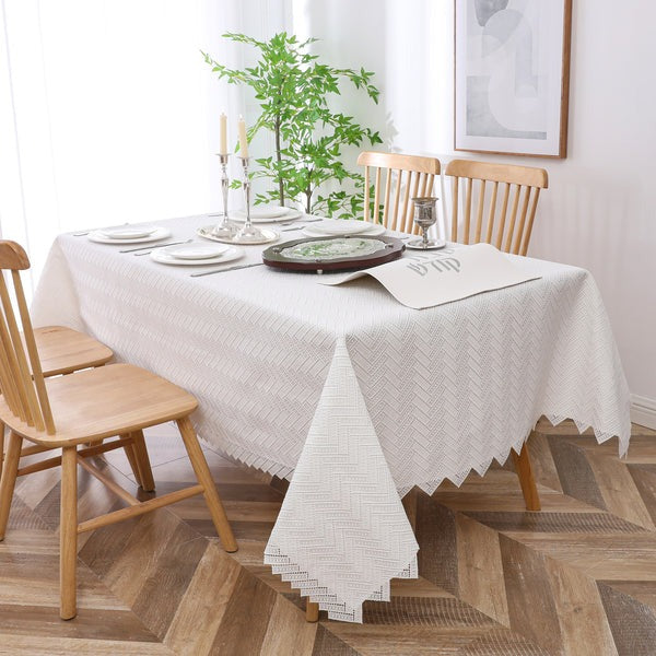 TC1728L Tablecloth Chevron Lace Lined