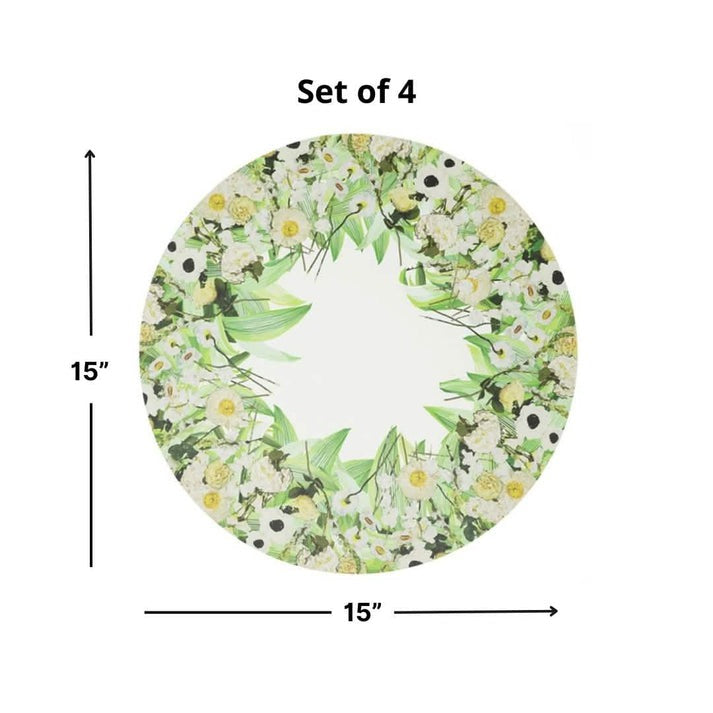 Cream Floral Garden 15" Placemat Set of Four