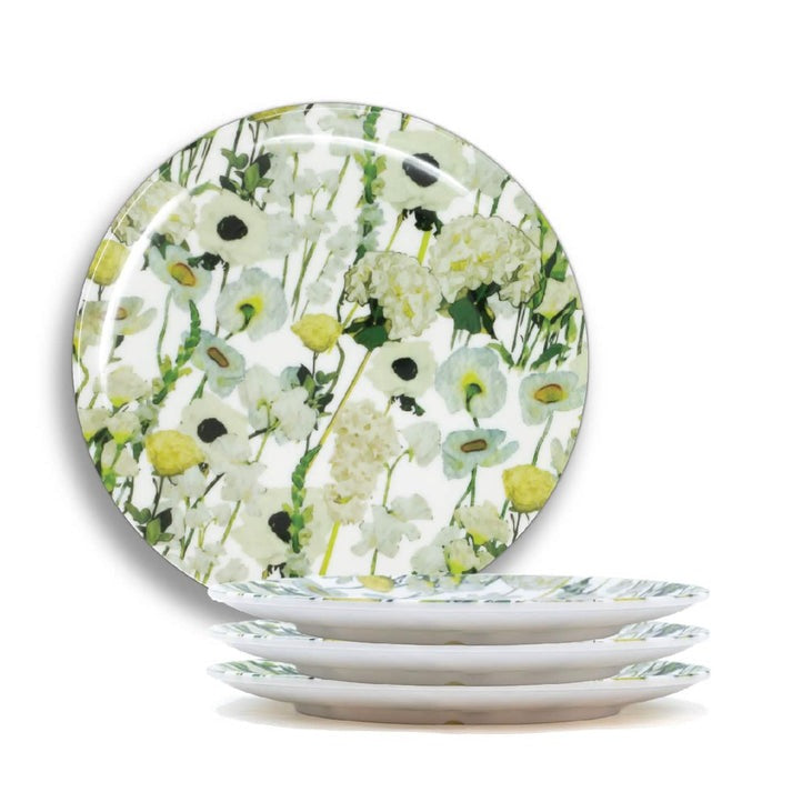 Cream Floral Garden 11" Dinner Plate Set of 4