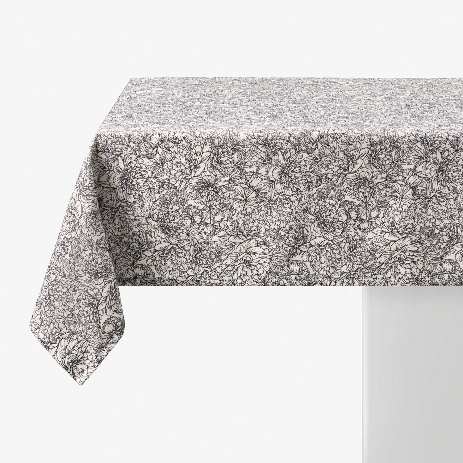 BLACK FLORAL TABLECLOTH 70 x 140 | SPILL-PROOF + OIL STAIN RESISTANT + MACHINE WASHABLE/DRYER SAFE