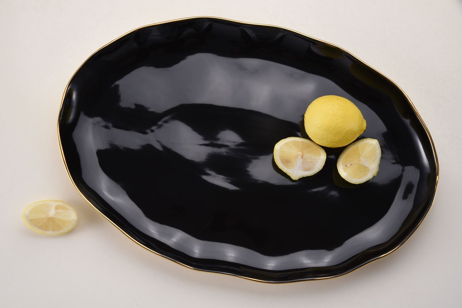 Black & Gold Oval Platter