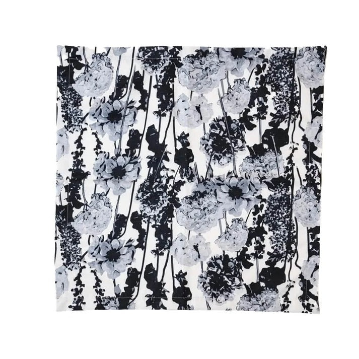 Greyscale Floral Garden 20.5" Napkin Set of Four