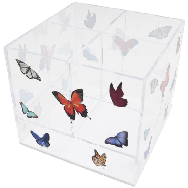 Cutlery & Napkins Holder W Butterflies