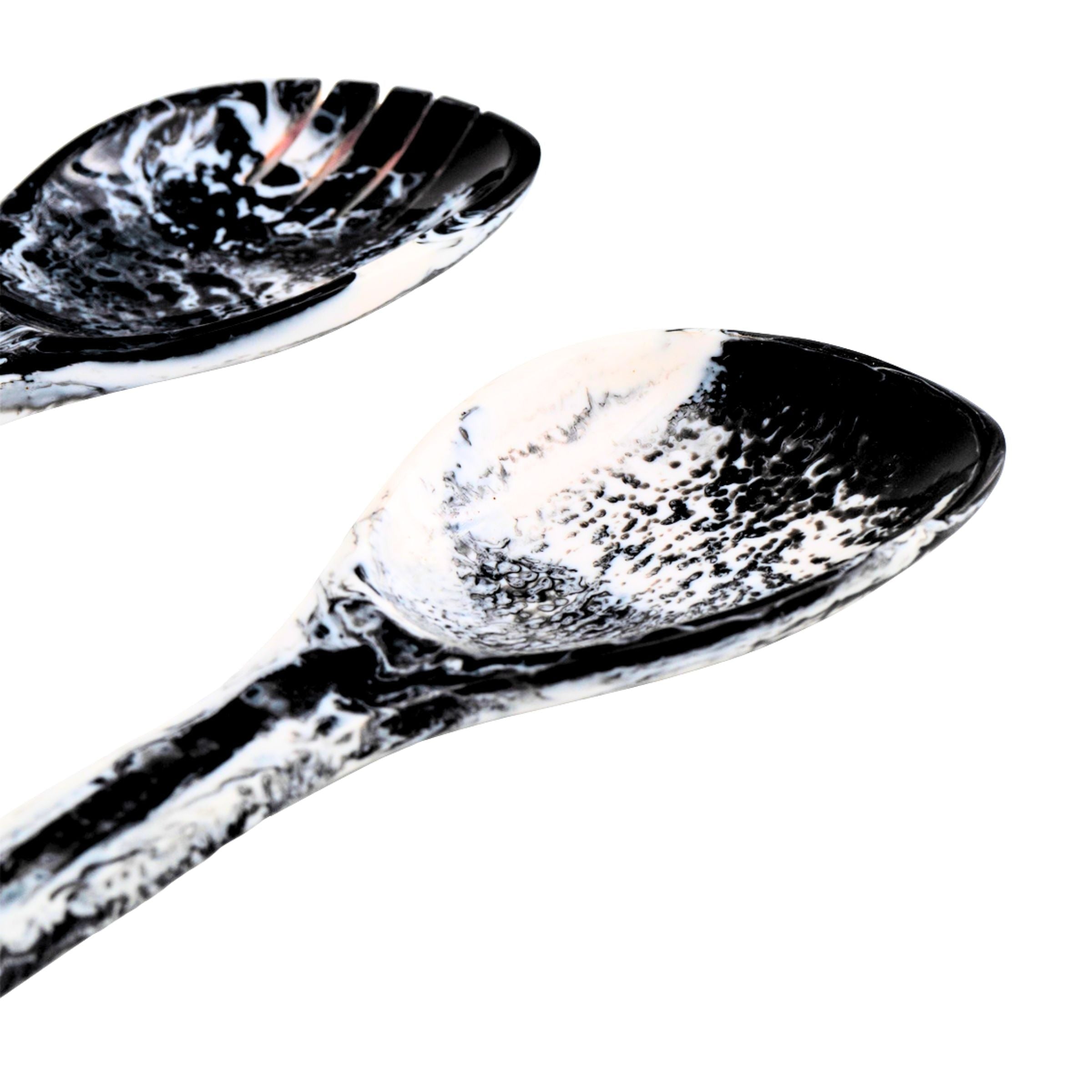 Lucente Black & White Resin Salad Server Set