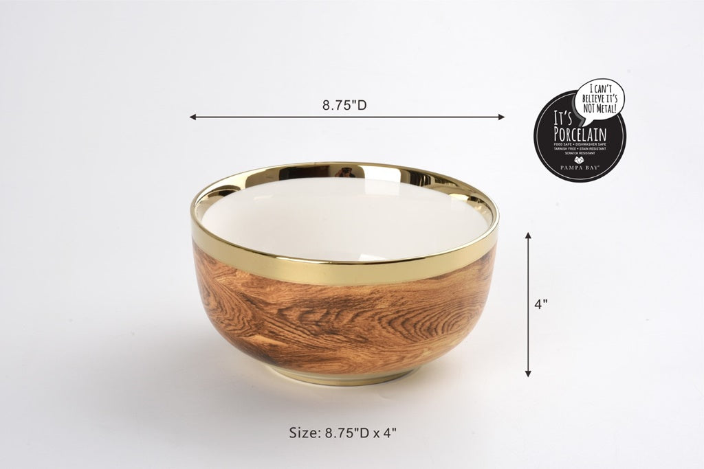 Madera Wood Gold Medium Bowl