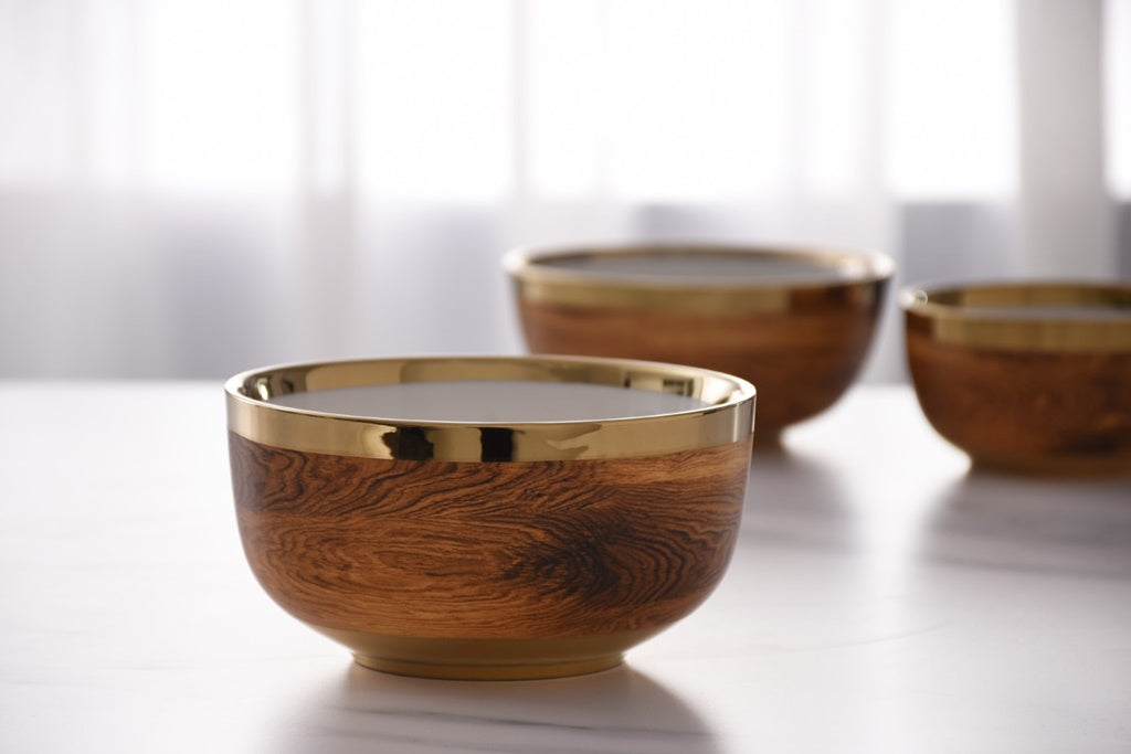 Madera Wood Gold Medium Bowl