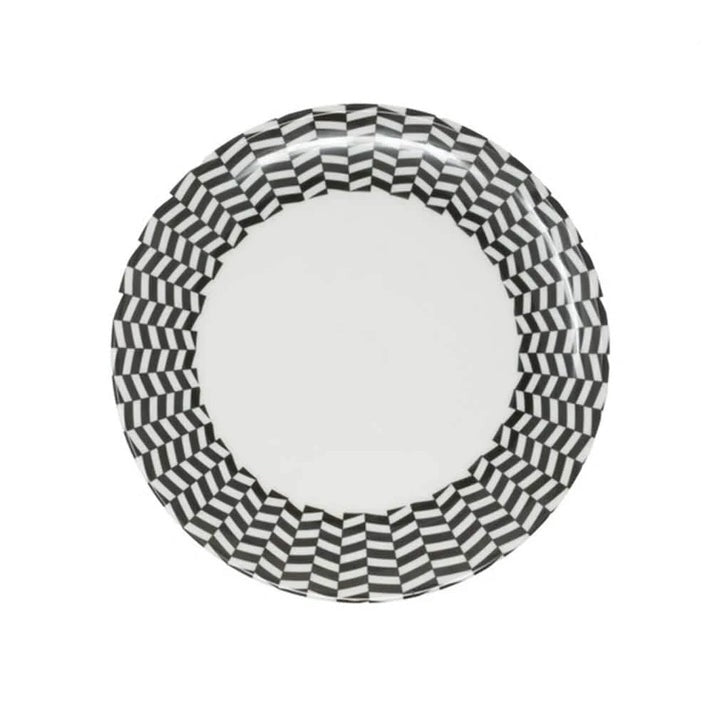 Black & White Chevron 9" Salad Plate Set of 4