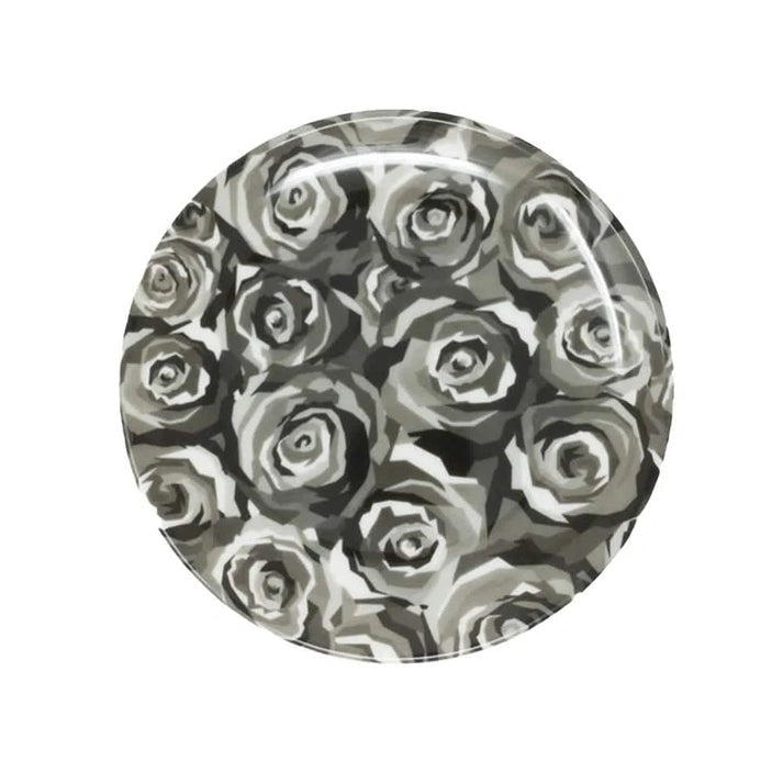 Greyscale Roses 9" Salad Plate set of 4