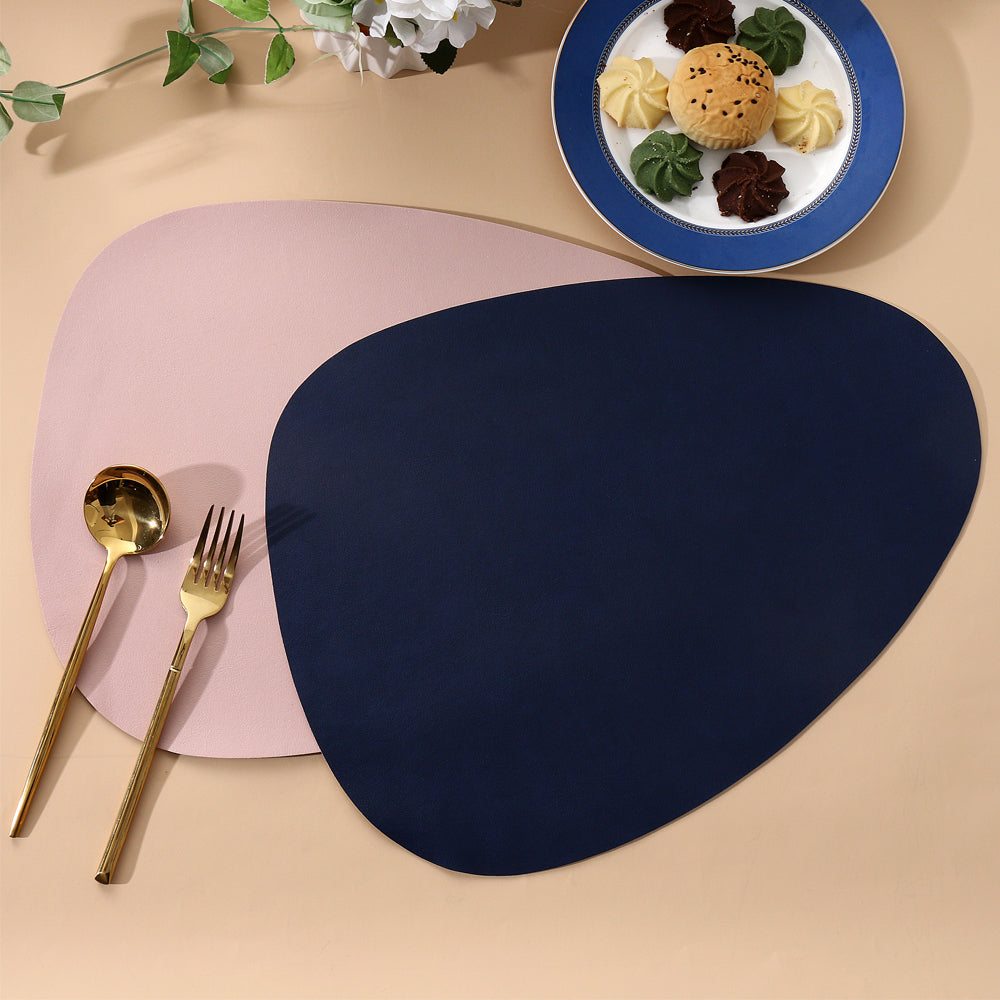 Pink & Gray Double Sided Leather Placemat