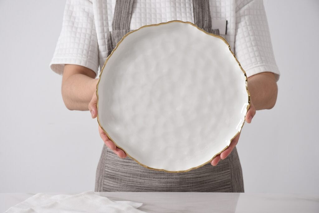 Portofino White & Gold Round Platter