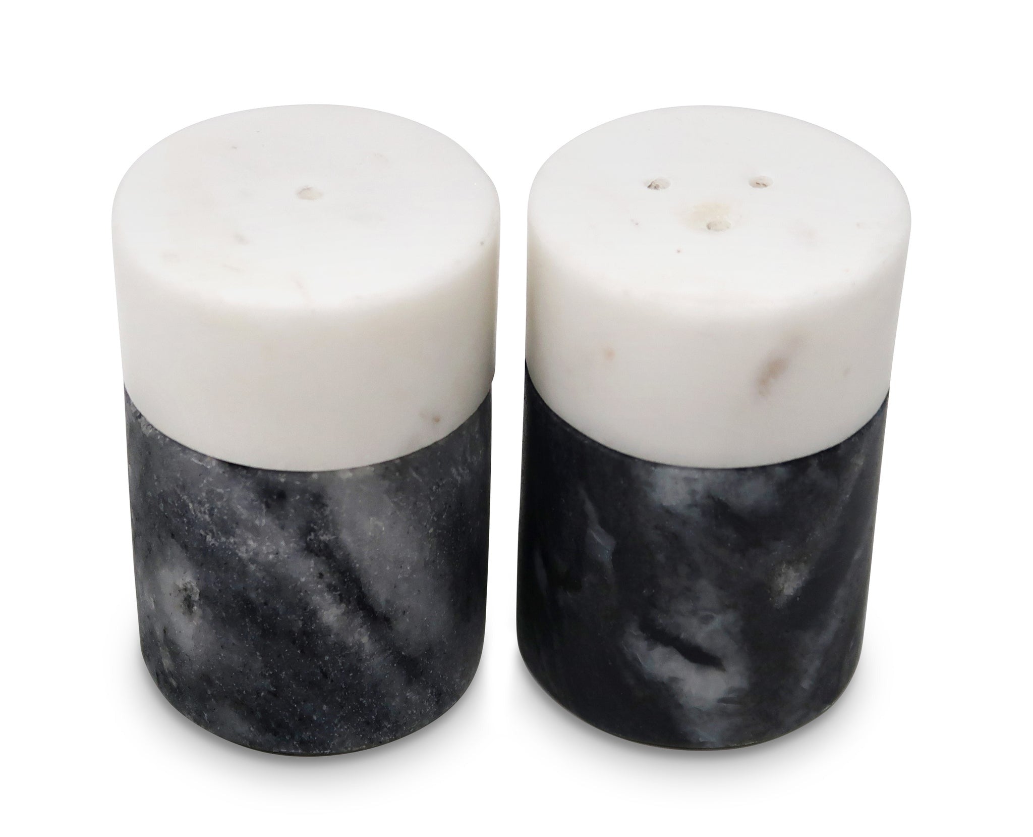 Salt & Pepper Set White and Black Marble