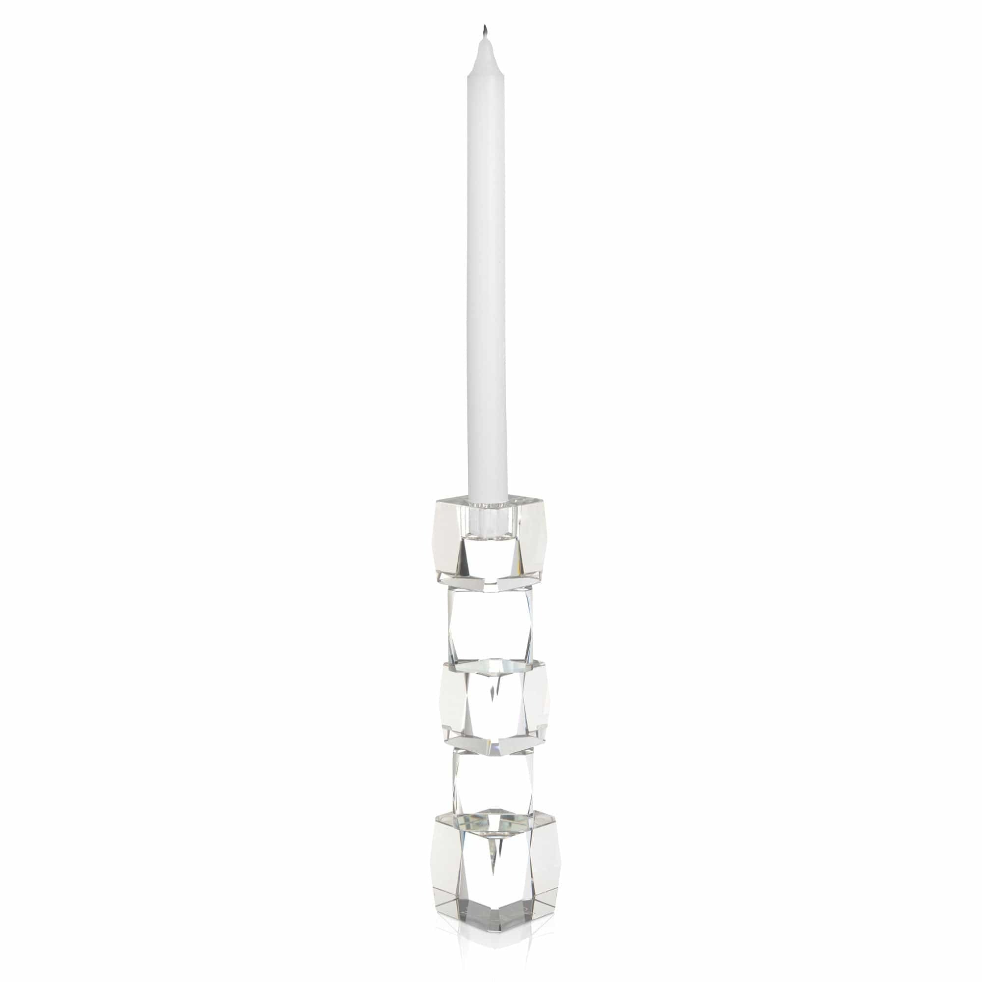 Crystal Cube Candlesticks - Clear