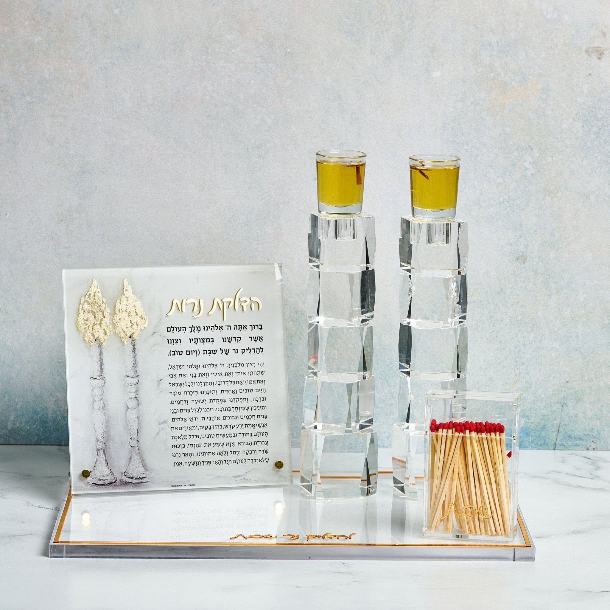 Crystal Cube Candlesticks - Clear