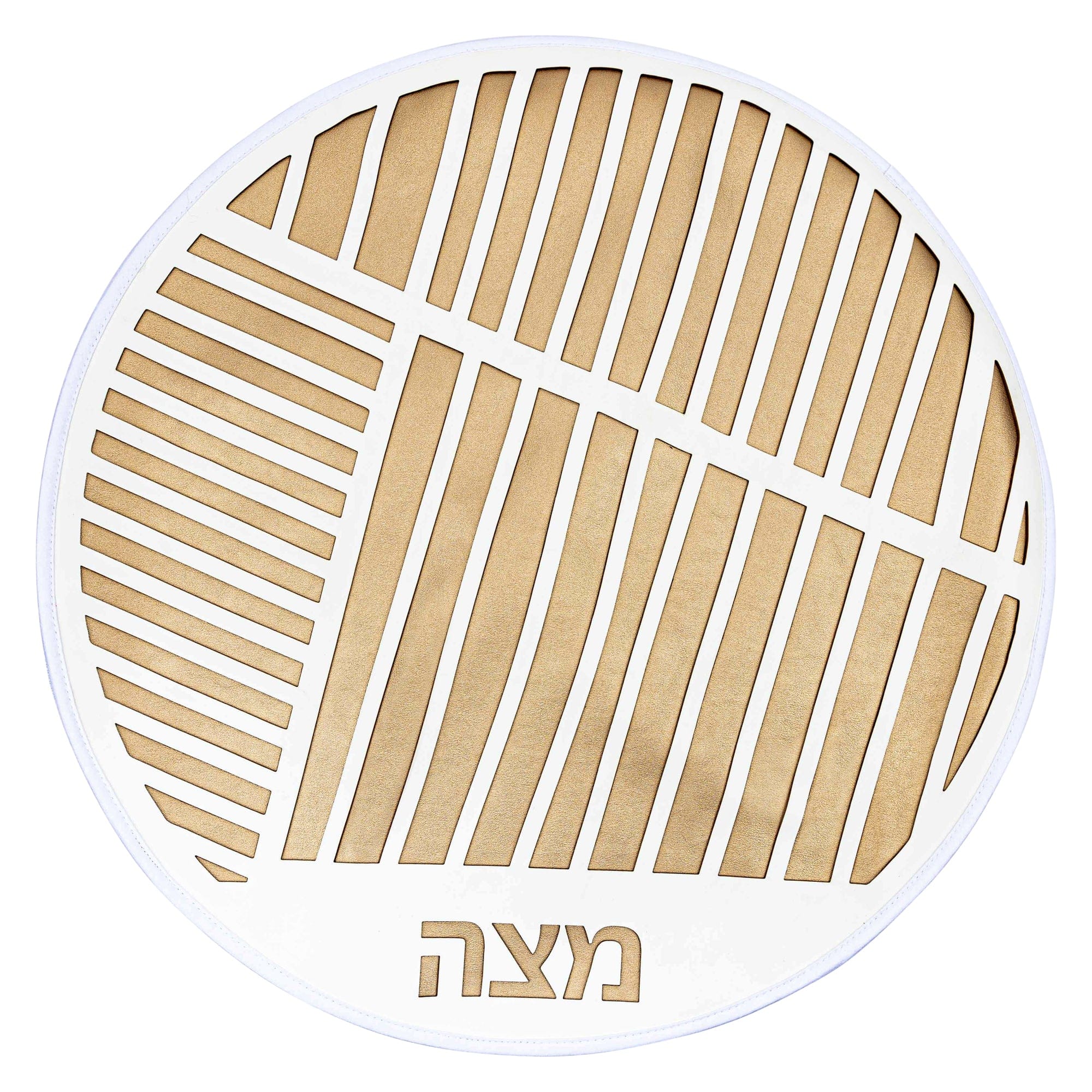 Leather Pesach Set Laser Cut -White & Gold